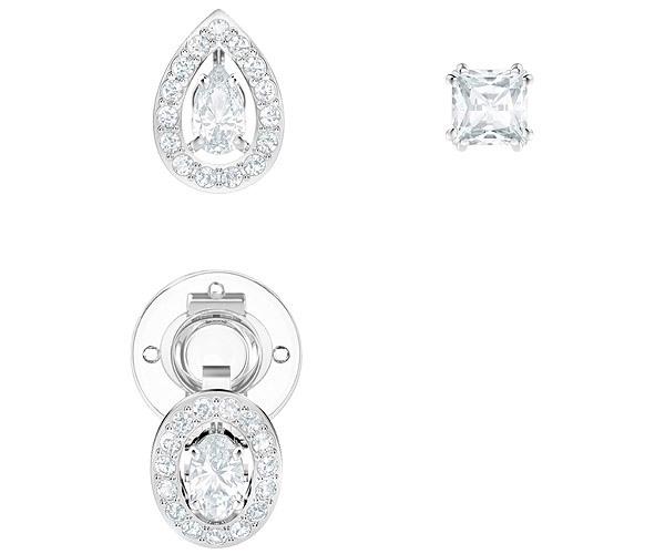Swarovski Swarovski Attract Pierced Earrings, White, Rhodium Plating White Rhodium-plated