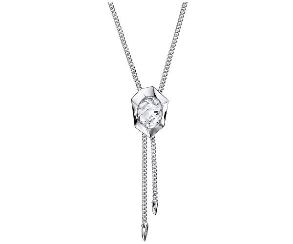 Swarovski Swarovski Atelier Swarovski For Jean Paul Gaultier, Reverse Necklace Tie White Rhodium-plated