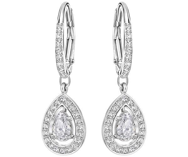 Swarovski Swarovski Attract Light Pear Pierced Earrings White Rhodium-plated
