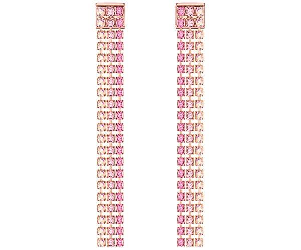 Swarovski Swarovski Fit Pierced Earrings, Pink, Rose Gold Plating Light Multi Rose Gold-plated