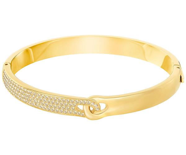 Swarovski Swarovski Gallon Narrow Bangle, Gold Tone Brown Gold-plated