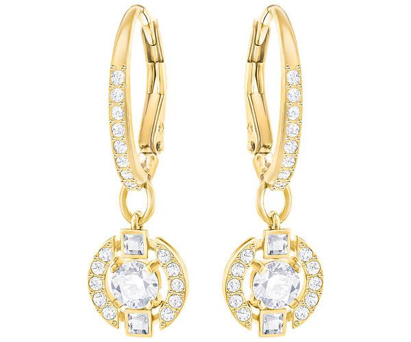 Swarovski Swarovski Sparkling Dance Round Pierced Earrings, White, Gold Plating White Gold-plated