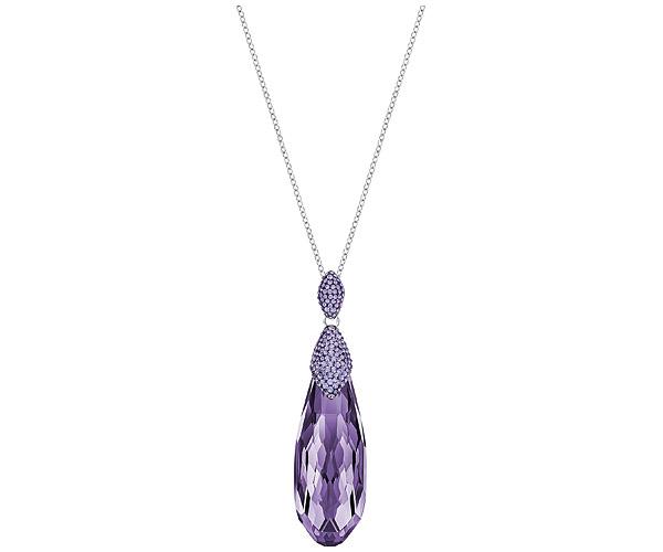 Swarovski Swarovski Height Pendant, Medium, Purple, Rhodium Plating Purple Rhodium-plated