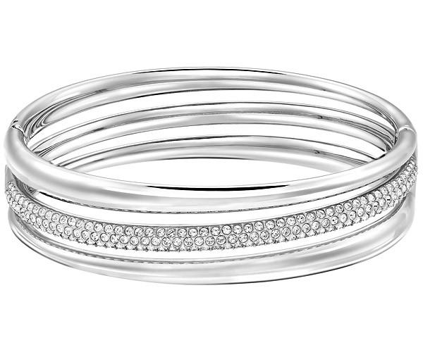 Swarovski Swarovski Exact Bangle, White, Rhodium Plating White Rhodium-plated