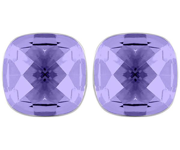 Swarovski Swarovski Lea Pierced Earrings Violet Rhodium-plated