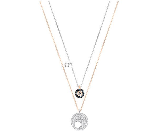 Swarovski Swarovski Crystal Wishes Evil Eye Pendant Set, Blue, Mixed Plating Teal