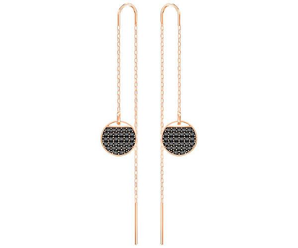 Swarovski Swarovski Ginger Chain Pierced Earrings, Gray, Rose Gold Plating Gray Rose Gold-plated