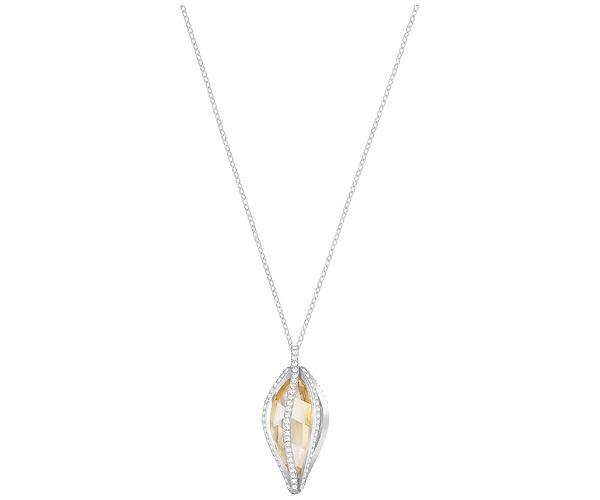 Swarovski Swarovski Hailey Pendant, Small, Brown, Rhodium Plating Brown Rhodium-plated