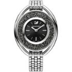 Swarovski Crystalline Oval Watch, Metal Bracelet, Black, Silver Tone