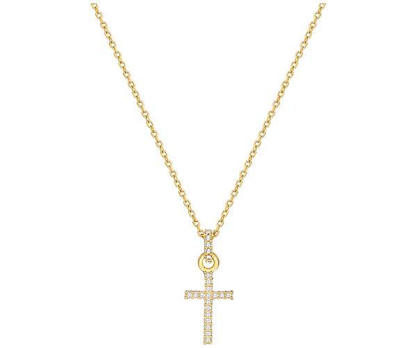 Swarovski Swarovski Mini Cross Pendant, White, Gold Plating Brown Gold-plated