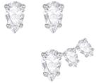 Swarovski Swarovski Attract Pear Pierced Earring Set, White White Rhodium-plated