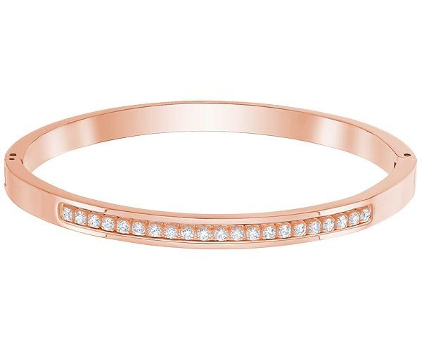 Swarovski Swarovski Further Thin Bangle, White, Rose Gold Plating White Rose Gold-plated
