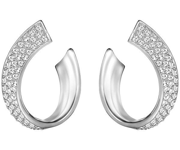 Swarovski Swarovski Exist Pierced Earrings, Small, White, Rhodium Plating White Rhodium-plated