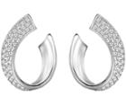 Swarovski Swarovski Exist Pierced Earrings, Small, White, Rhodium Plating White Rhodium-plated