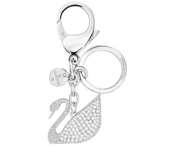 Swarovski Swarovski Iconic Swan Bag Charm, White, Stainless Steel  Stainless Steel