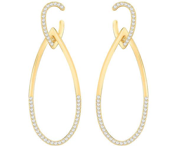 Swarovski Swarovski Humming Pierced Earrings, White, Gold Plating White Gold-plated