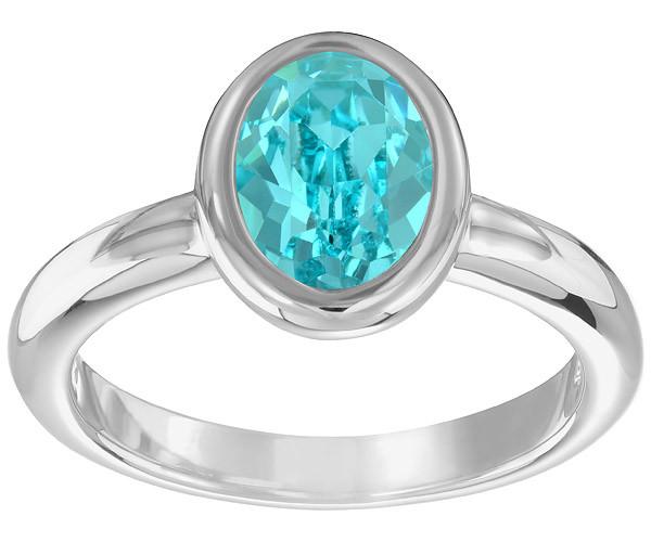 Swarovski Swarovski Laser Ring Aqua Rhodium-plated