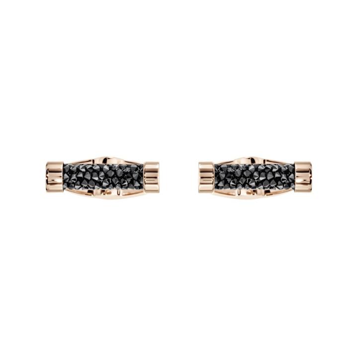 Swarovski Crystaldust Cuff Links, Black, Rose Gold Plating