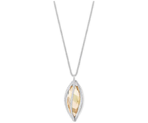 Swarovski Swarovski Hailey Pendant, Medium, Golden, Rhodium Plating Brown Rhodium-plated