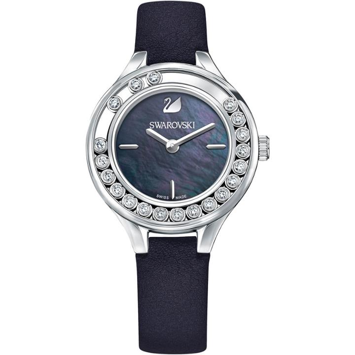 Swarovski Lovely Crystals Mini Watch, Leather Strap, Black, Silver Tone