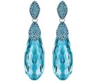 Swarovski Swarovski Height Pierced Earrings, Blue, Rhodium Plating Aqua Rhodium-plated