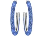 Swarovski Swarovski Stardust Blue Hoop Pierced Earringsâ â â   Rhodium-plated