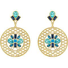 Swarovski Cyan Pierced Earrings