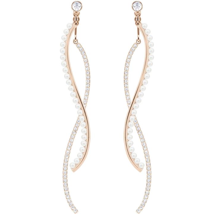 Swarovski Major Pierced Earring Jackets, White, Rose Gold Plating