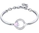 Swarovski Swarovski Geometric Bangle, Multi-colored, Rhodium Plating Light Multi Rhodium-plated