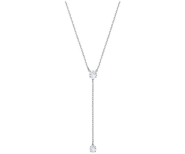 Swarovski Swarovski Attract Y Necklace, White, Rhodium Plating White Rhodium-plated