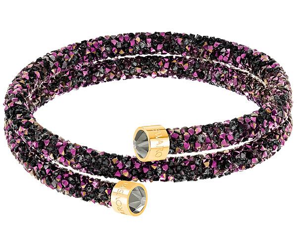 Swarovski Swarovski Crystaldust Double Bangle, Multi-colored, Gold Plating Black Gold-plated