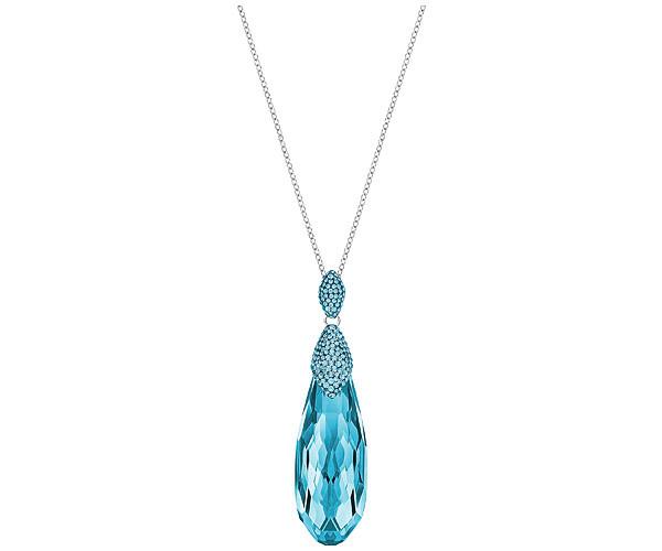 Swarovski Swarovski Height Pendant, Medium, Aqua, Rhodium Plating Aqua Rhodium-plated