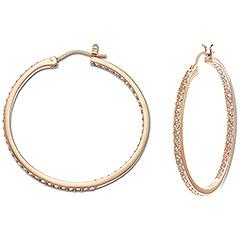 Swarovski Somerset Medium Hoop Pierced Earrings, Rose Gold-plated