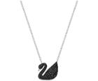Swarovski Swarovski Iconic Swan Pendant, Black, Rhodium Plating Teal Rhodium-plated