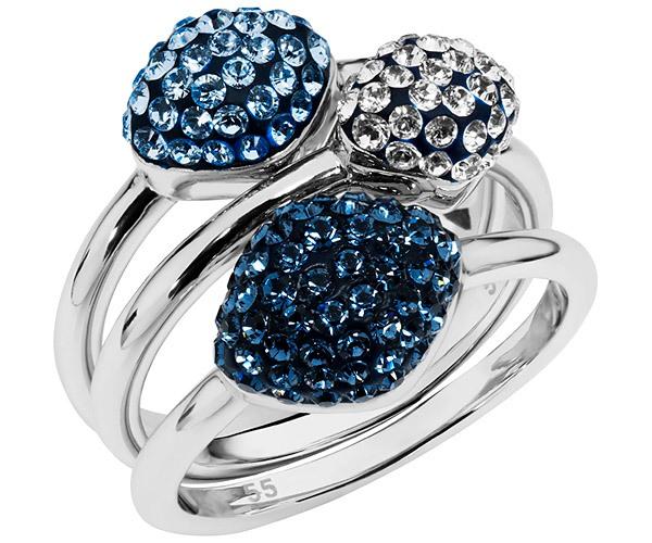 Swarovski Swarovski Moselle Stacking Ring, Aqua, Palladium Plating Aqua Rhodium-plated