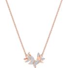 Swarovski Lilia Necklace, Small, White, Rose Gold Plating