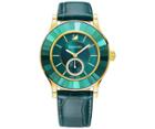 Swarovski Swarovski Octea Classica Watch, Leather Strap, Green, Gold Tone Green Rose Gold-plated