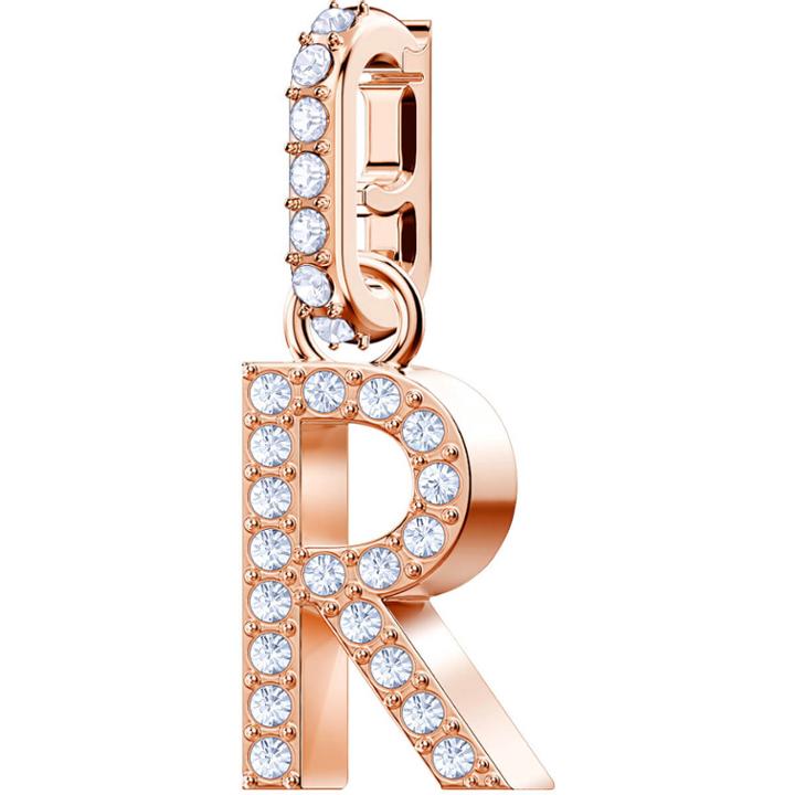 Swarovski Swarovski Remix Collection Charm R, White, Rose Gold Plating