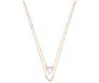 Swarovski Swarovski Gallery Pear Layered Necklace, White White Rose Gold-plated