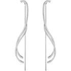Swarovski Lemon Chain Pierced Earrings, White, Rhodium Plating