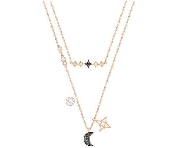 Swarovski Swarovski Glowing Moon Necklace Set, Multi-colored, Mixed Plating Dark Multi