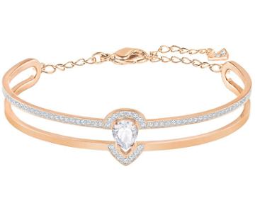 Swarovski Swarovski Gallery Pear Bangle, White White Rose Gold-plated
