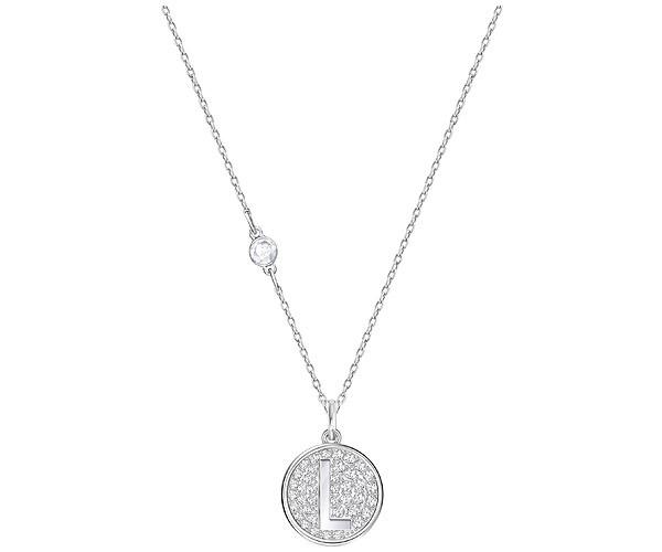 Swarovski Swarovski Letter L Pendant, White, Rhodium Plating White Rhodium-plated