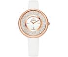 Swarovski Swarovski Crystalline Pure Watch, Leather Strap, White, Rose Gold Tone White Rose Gold-plated
