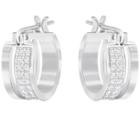 Swarovski Swarovski Graceful Hoop Pierced Earrings, White White Rhodium-plated