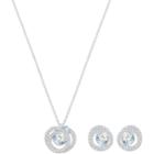 Swarovski Generation Set, Blue, Rhodium Plating