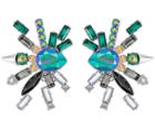 Swarovski Swarovski Helen Clip Earrings, Multi-colored, Palladium Plating Dark Multi Rhodium-plated