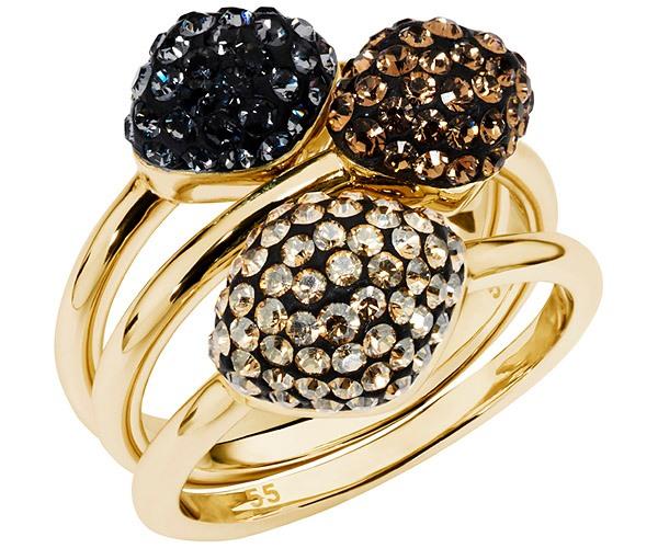 Swarovski Swarovski Moselle Stacking Ring, Brown, Gold Plating Brown Gold-plated
