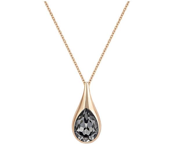 Swarovski Swarovski Drop Pendant Gray Rose Gold-plated