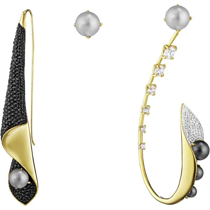 Swarovski Most Pierced Earrings, Multi-colored, Gold Plating